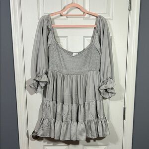 MABLE EMORY SMOCKED RUFFLE MINI DRESS WITH SMOCKED BUST